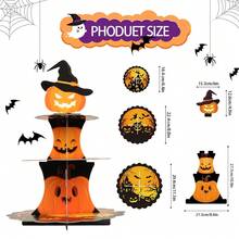 Halloween Party Mehrschichtiger Kürbis Fledermaus Papier Kuchenständer Dessertanordnung