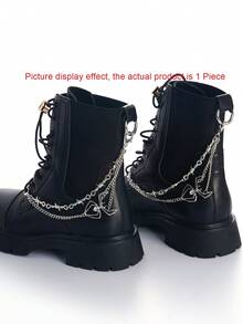 1pc Gothic Retro Versatile Halloween Thorns Chain Spider Double Layer Chain Shoe Lace - Multifunctional Decorative Accessory - Suitable For High-Top Boots, High Heels, Casual Shoes, Bags, Hats - White K - View 2