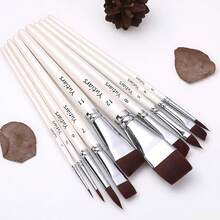 10 pièces Ensemble de pinceaux professionnels pour maquillage de visage - Poils de nylon de qualité, embouts en forme de pétale et ronds, parfaits pour l'embossage et les lignes, manches blancs, parfaits pour les artistes de maquillage de scène et les débutants, pinceaux de maquillage