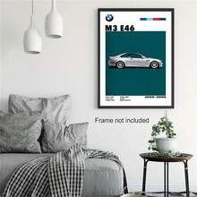 1 Stück rahmenloses BMW Auto Pop Retro Deutscher Autos Poster Ästhetik Set Luxus Supersportwagen M8 M4 R8 RS6 Leinwandmalerei für Wandkunst Zuhause Garage Raumdekoration Geschenk
