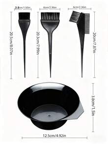 4pcs/16pcs Hair Dye Kit, Includes Hair Dye Brush, Dye Bowl, Hair Clips, Dye Apron, Wiping Cloth, Tail Comb, Hair Dye Tool Set, Professional Salon Hair Dye Kit, Home Hair Dye Kit, Hair Dye Combo, Hairstyling Tools, Hairstyling Set And Hair Accessories - Black - View 10