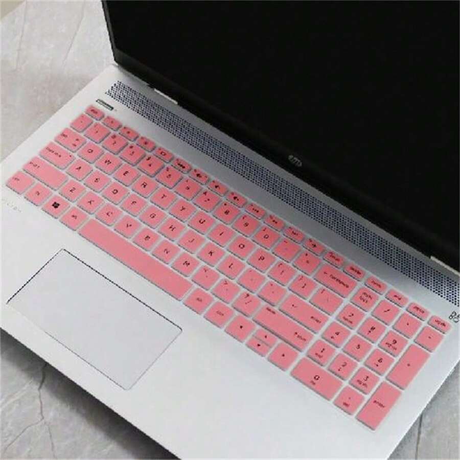For HP Star Series 15 Inch Laptop Keyboard Keyboard Case Silicone Waterproof Keyboard Cover Playful Keyboard Cover, Soft Silicone Material, Laptop Accessory | Playful Design | Durable Keyboard Case, Laptop Keyboard Case - 半透明淺粉紅色 - 查看 1