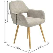 FurnitureR Conjunto 2 Sillas Comedor Modernas Tela Boucle Mediados Siglo Tapizadas con Respaldo y Asiento Acolchado con Patas Metal Beige(Beige) - Tipo 4 - Ver 4