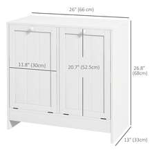 Kleankin Laundry Cabinet, Bathroom Cabinet With 2 Tilt-Out Hampers, Modern Laundry Storage Cabinet For Washroom, White - trắng - Xem 5