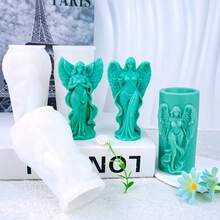 1pc Dreamy Wings Goddess Aroma Candle Silicone Mold, Fragrance Stone Decor Mold - White - View 9