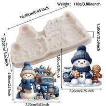 قالب سيليكون على شكل رنة وآدم الثلج، مستخدم لصنع الكيك والحلويات والبسكويت والصابون والسكر والبودنج والشوكولاتة والحلوى الصلبة والشموع، مناسب لصناعة الشموع