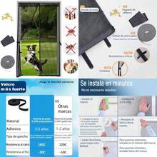 Mosquitera Magnética para Puertas,Cortina Malla,Junta magnética de arriba a abajo con cierre automático,con Nylon Tiras de Almacenamiento en los Lados,Cinta Sin Taladros (, )(negro 220*120cm) - Tipo 1 - Ver 1