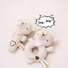 2 件北欧风格婴儿摇铃安抚奶嘴套装，婴儿出牙摇铃毛绒娃娃，适合作为新生儿礼物