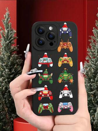 1pc Fashionable Winter Christmas Game Theme 2D Pattern Full Coverage Soft TPU Phone Case, Compatible With Apple 17, 16, 15, 14, 13, 12, 11 Pro/Pro Max/Plus And Other Galaxy Series Models, Suitable As A Gift For Friends, Family, Colleagues, And Loved Ones.