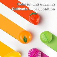 Kids Pretend Play Cutting Fruits & Vegetables Toy, Kitchen Food Vegetable Pizza Playset - Multicolor - View 7