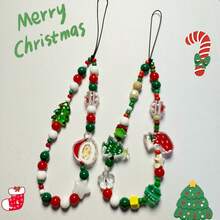 Nuevo y elegante cordón navideño con cuentas, accesorio versátil de moda para funda de teléfono/bolso, un accesorio ideal para mujeres en invierno