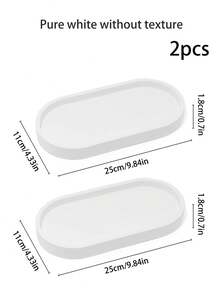 1/2pcs White Marble Silicone Tray, Bathroom Vanity Storage Tray, Bathtub Tray Decoration, Silicone, Kitchen Stand Waterproof Small Storage Tray For Dressing Table Soap Shampoo Candle Towel Plant Jewelry Ring Desk Home Decor For Women Storage Organizer Travel Holiday Essential Fall Decor Autumn Halloween