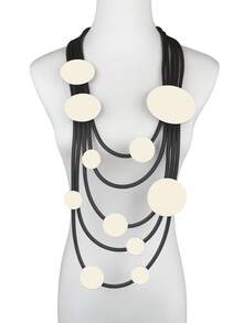 MARLIWOO 1pc Gothic Style Multi-Layer String Decor Bohemian Long Necklace For Women - Multicolor - View 13