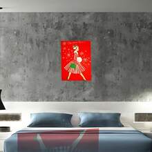 1 pieza Impresión en lienzo vintage de Navidad - Sin marco incluido - Arte de pared para decoración del hogar - Adecuado para baño, dormitorio, oficina, sala de estar y estudio - Material de lienzo - Multicolor - Ver 1