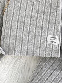 2 件套女婴休闲长袖上衣和时尚喇叭裤套装，春秋季 - 灰色 - 查看 5