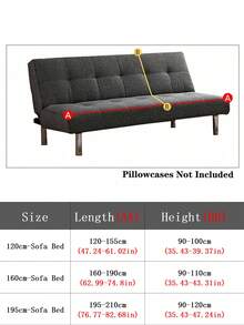 1pc High Elastic Jacquard Ruffled Sofa Bed Cover, Foldable Armless Sofa Bed Full Wrap-Around Sofa Bed Cover, Suitable For Living Room, All Season