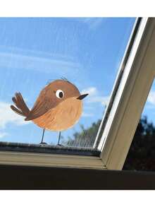 Charming Sparrow Wall Sticker - Removable Waterproof PVC Decal, Suitable For Windows, Living Room, Bedroom, Dorm And Classroom - Home Decor Sticker, 5.9x6.3 Inches Wall Stickers Room Decor Wall Decor Bedroom Decor Kitchen Decor