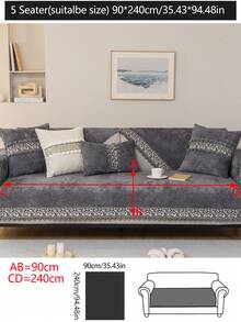 1 件四季沙发垫套，现代简约防滑布艺沙发盖毯，可机洗，防尘，适用于卧室、办公室、客厅、组合沙发、L 型沙发、1/2/3/4 座 - 深灰色 - 查看 20