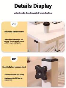 Super life 1 pieza Mesa portátil con ruedas para laptop - Mesa lateral móvil ajustable en altura con ruedas, mesa en forma de C de 23.7"/31.5" para cama, sofá, sillón, oficina en casa - Ruedas con