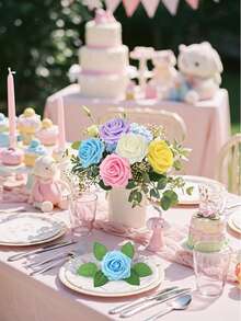 5/10/15/20/25 قطعة من الورود الزائفة ذات المظهر الحقيقي مع الساق لباقات الزفاف DIY وترتيبات المناسبات والحفلات وديكور المنزل (تغليف أكياس OPP)