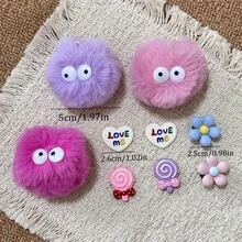 9-Piece Shoe Stick Set, Detachable ABS Accessories, Colorful Fur Balls, 3D Eye Hair Balls, Lollipops, And Flowers, Suitable For DIY Sandals And Garden Shoes, Ideal For Various Holiday And Party Shoe Accessories