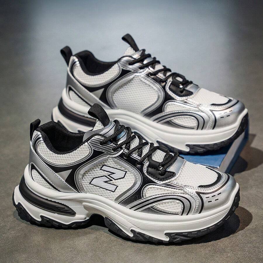 2025年男士新款休闲运动鞋透气吸湿排汗耐磨轻便百搭通勤鞋 - 黑色 - 查看 1