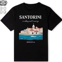 Santorini VNeck T1S1Hirt, Greek Travel T1S1Hirt, H1olidaouvenir Top, Bachelorette Party Gift T1S1Hirt, Cla1ssic Cotton T1S1Hirt220g WoM1en's Essential Cotton Hirt S1oft And ComfortableSuitable For All People, Whether WoM1en Or M1enhighquality Durable Fabric Suitable For All SeaS1ons,Ft To The Touch But Built To LastBreathabletops WoM1en Fall Oui For WoM1en VaC1Ation Oui WoM1en Halloween Costume - 黑色 - 查看 1