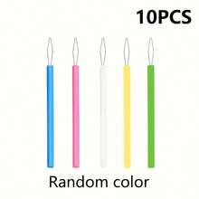 10Pcs Color Plastic Threader - Cylindrical Threader Set, DIY Sewing Accessories, Easy To Thread Tool, Bead Needle Assistant, Suitable For Elderly Needling Equipment - 隨機 - 查看 4