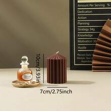 1 pieza Vela perfumada con forma de cilindro puntiagudo de estilo europeo a rayas, accesorio de decoración del hogar (excluyendo los accesorios de la foto) - Multicolor - Ver 25