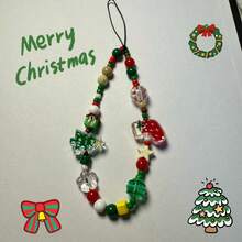 Nuevo y elegante cordón navideño con cuentas, accesorio versátil de moda para funda de teléfono/bolso, un accesorio ideal para mujeres en invierno