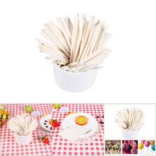 100 palitos de piruleta de colores para pastel, caramelos, chocolate, 10 cm. - Blanco - Ver 1