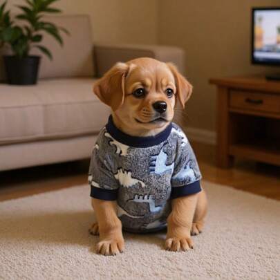 1 pieza Disfraz de perro, Disfraz de gato, Ropa para perros, Guardería para perros, Guardería para perros, Disfraz de perro, Ropa para perros Chihuahua, Ropa para mascotas, Ropa de franela de dinosaurio azul para gatos, Ropa para perros para otoño e invierno