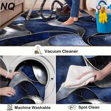 Polyester Light Luxury Simple Floor Mat Carpet, Blue And Silver Wave Texture Pattern, Machine Washable Base, Thickened Wear-Resistant Water-Absorbent, Suitable For Living Room, Bedroom, Entrance, Front Door, Kitchen, Bathroom, Corridor, Balcony, Apartment, Office, Cozy Home, Home Decoration, Thanksgiving, National Day - 彩色 - 查看 3