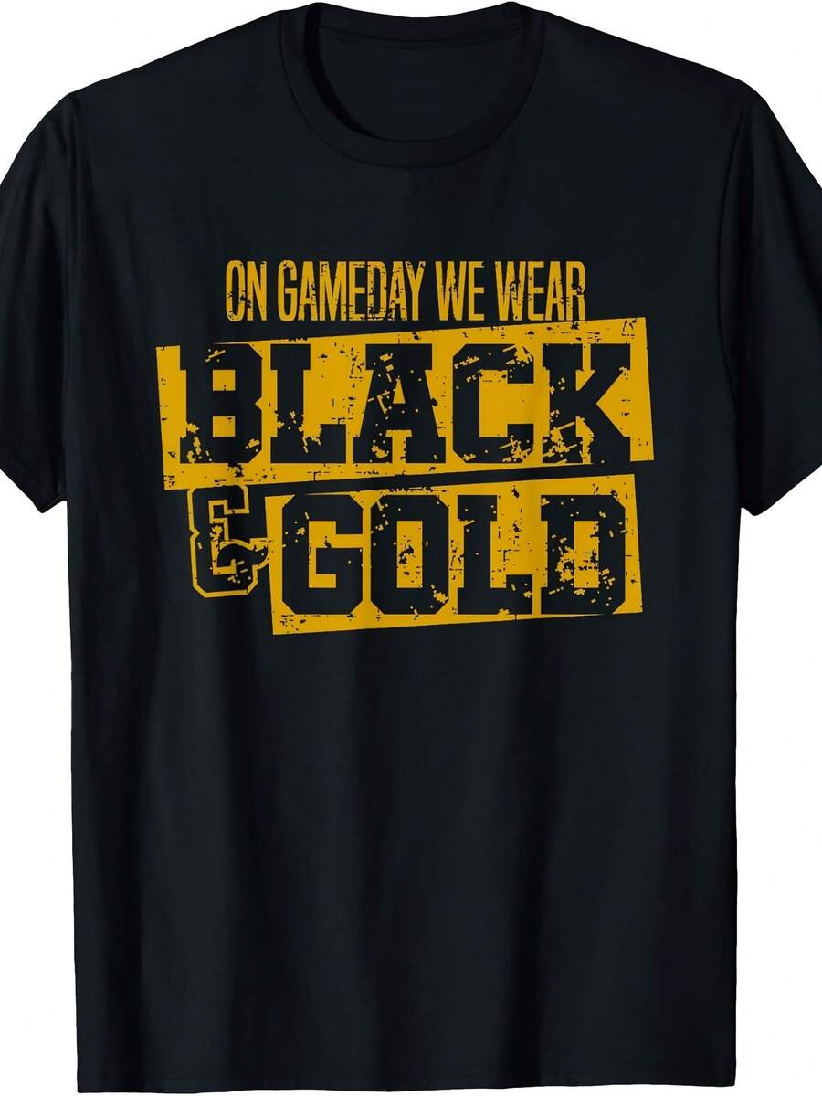 Black Gold Game Day Group For High School Football Sports T-Shirt - Gaya 22 - View 1