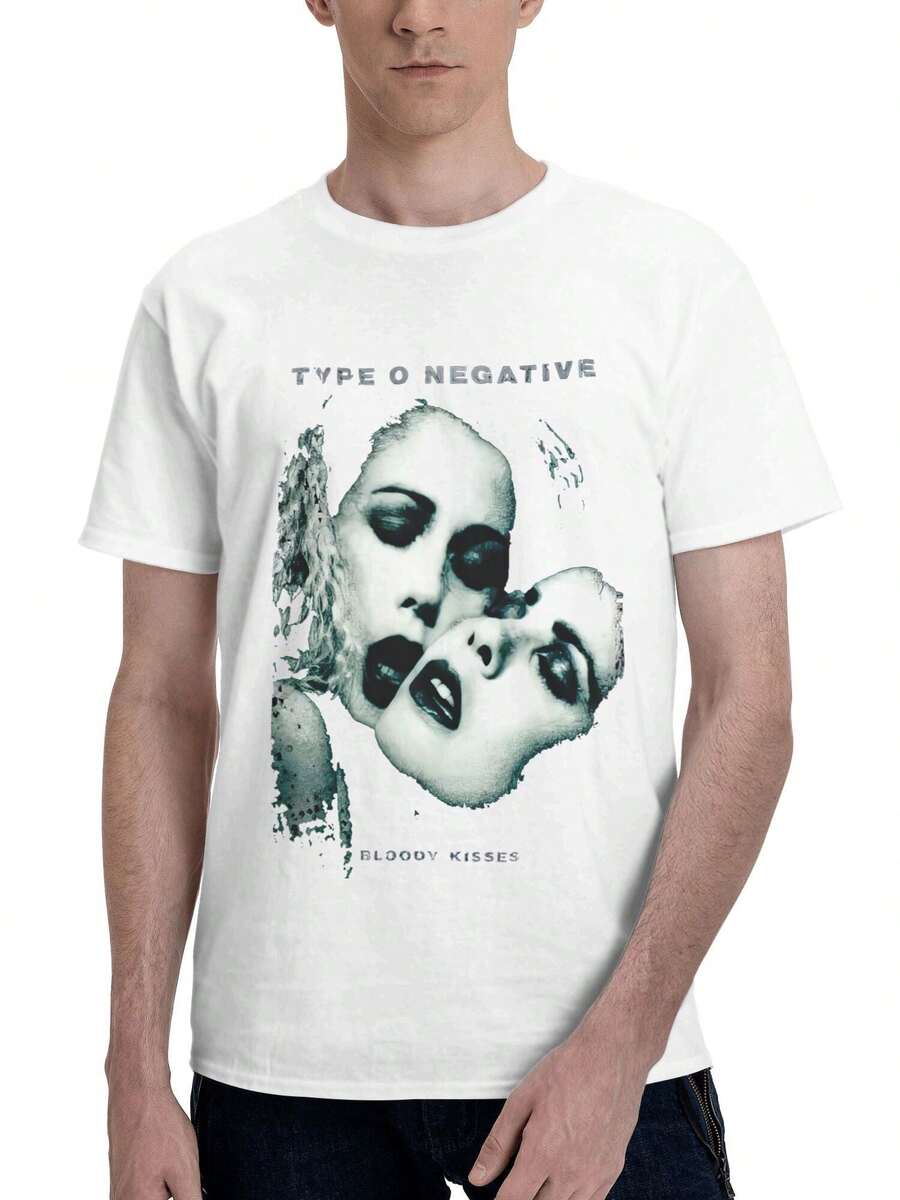 TYPE O NEGATIVE "BLOODY KISSES" BAND.Jpg  Comfortable & Stylish, Perfect For Daily Wear/Casual Outfits - 白色 - 查看 1