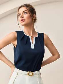 MARILYN MONNA New Women's Elegant And Romantic Urban Chic Versatile Office Wear Blouse, Suitable For Wedding Guest, Party, Concert, Brunch, Airport, Daily Fashion, Black Block Off Shoulder Top - Màu xanh hải quân - Xem 3