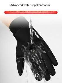 Universal Winter Outdoor Sports Riding Warm Gloves For Men And Women, Letter Decoration, Windproof, Waterproof, Inner Lining For Warmth, Touchscreen Compatible, Winter Fleece, Driving, Hiking, Motorcycle, Warm Gloves.