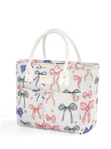 新款时尚大容量午餐手提包，防漏防污便携式餐盒，带侧边水壶袋，经典多色保温手提包，妈妈包，通勤包，日常健身午餐包，野餐包，防水保温斜挎包，返校必备学习用品包