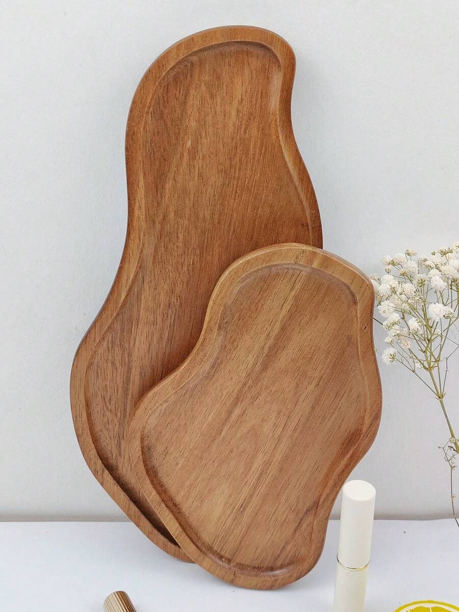 1件装相思木花生造型创意实木托盘，可作珠宝首饰托盘、梳妆台托盘、化妆品托盘、甜点零食托盘、水果托盘、餐具托盘、装饰展示托盘、复古风格桌面装饰托盘、圣诞节、万圣节装饰托盘 - 棕色 - 查看 1