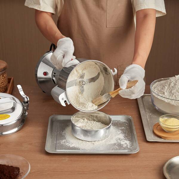 550g Electric Grain Mill Grinder, High Speed 2000W Commercial Spice Grinders, Stainless Steel Pulverizer Powder Machine, For Dry Grains Spices Cereals Coffee Corn Pepper, Straight Type