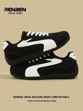 RENBEN 2025年人気メンズシューズ 1足 メッシュ カジュアルスニーカー メンズ レースアップ、通気性の良い ローカット アウトドアスポーツシューズ 夏用、旅行、通勤、ハイキング、デートに適しています