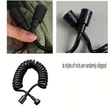 Toalettset i rostfritt stål 304, ingen borrning krävs: Inklusive vattentryckshöjande honbricka, liten sprutpistol, dubbelfunktionsvinkelventil Badrum Badrumstillbehör Badrumsverktyg - Svart - Visa 6