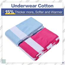 Kayhoma Extra Long Cotton Stripe Thigh High Socks Over The Knee High Socks{"Size_name":"Medium","Color_name":"Fuschia/White&Blue/White"} - 紫紅色/白色和藍色/白色 - 查看 4