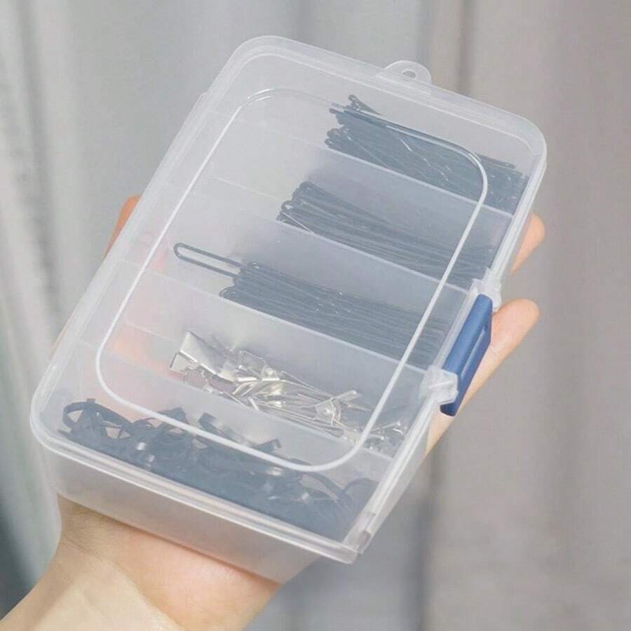 Hairdressing Set U-Shaped Clip Straight Clip Hairdressing Tool Black Clip Boxed Hairpin Disposable Rubber Band,Hair Tools,Hair Items,Travel Essential,Travel,Barber,Hairstylist,Barber Accessories,Valentine's Day,Hair Supplies,Hair Stylist,Barbershop,Salon,Vacation Essentials,Hair Products,Barbershop,Valentine's Gift,Travel Essentials For Women,Hair Stylist Tools - Clear - View 1