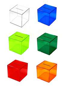 1pc Acrylic Transparent Piggy Bank For Kids, Teens, Adults, Transparent/Black/Red/Blue/Green, Cash & Coin Savings Transparent Money Box, Must Break To Open Acrylic Transparent Coin Bank, Holiday Gift, Graduation - Multicolor - View 2