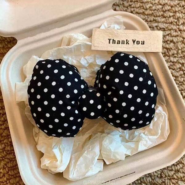 1pc Polka Dot Bohemian ABS Plastic Bowknot Banana Hair Clip, High-End 2025 New Korean Style Women Volumizing Banana Clip, Claw Clips, Hair Slide, Hair Barrettes