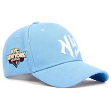 1pc Men's Gothic Style Alphabet & Geometric Embroidery Baseball Cap With Adjustable Strap Sun Protection, Suitable For Spring & Autumn Travel, Beach Parties Street - Baby Blue - View 6