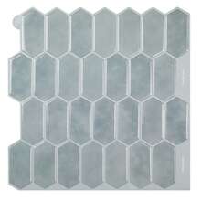 WalDecoo 1/4/10 Sheets Peel And Stick 3D Wall Tiles 12 X 12 Inch Peel And Stick Backsplash Hexagon Long Wall Tiles For Kitchen Bathroom