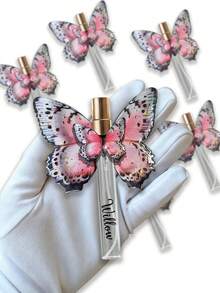 Customized Name Butterfly-Shaped Perfume Atomizer Bottle - Personalized Decorative Portable Leak-Proof Fragrance Spray Bottle, Refillable Travel Perfume Container With Golden Nozzle & Clear Window, Ideal For Storing Perfume, Essential Oils & Cologne - 10ml - View 3