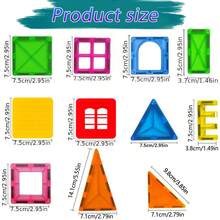 Children's Magnetic Building Blocks Toy Set, Includes Castle Cards, Castle Windows, Large Magnetic Tiles, Portable Carrying Case, Creative Construction Toy, Suitable For Children's Festivals, Birthdays, Halloween, Christmas, Holiday Gifts